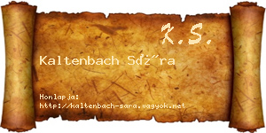 Kaltenbach Sára névjegykártya